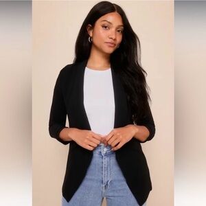 Lulu's Miss Punctuality Black Women's Blazer